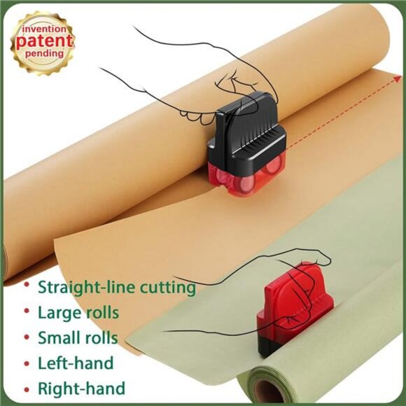 2-Pack Wrapping Paper Cutter with Wheels | Straight Line Gift Wrap - Picture 5 of 7